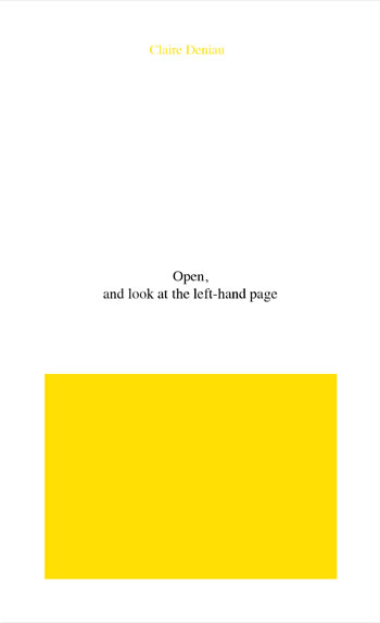 Open, and look at the left-hand page by Claire Deniau