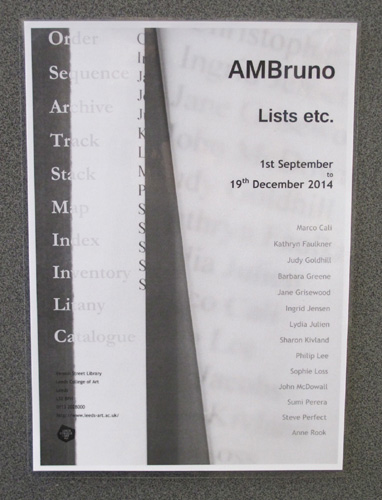 AMBruno: Lists etc. at  Leeds College of Art