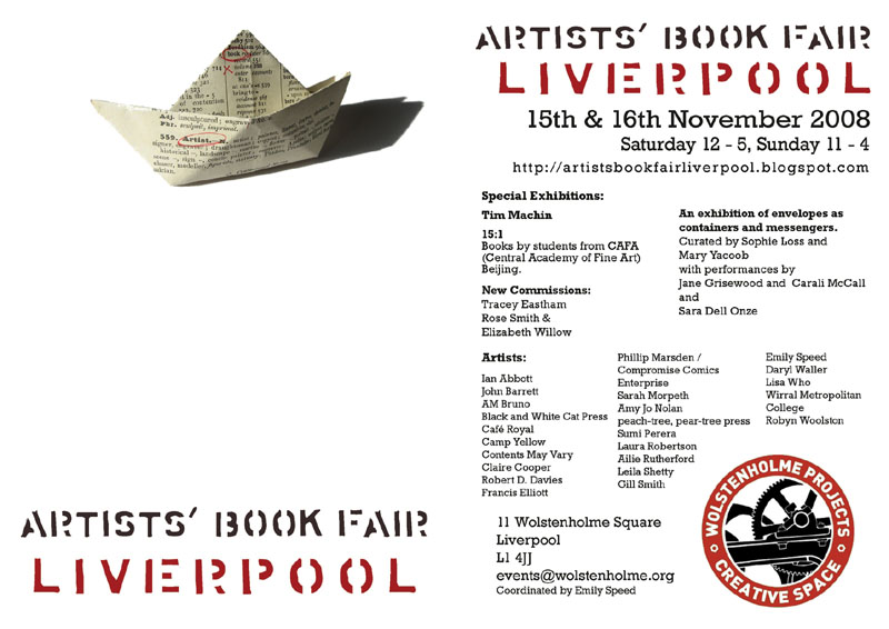 Poster for Artists' Book Fair, Liverpool