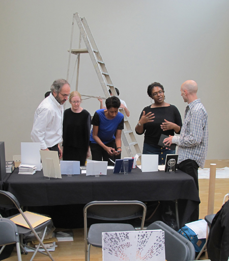 AMBruno: Setting up 'Lines' at the London Art Book Fair